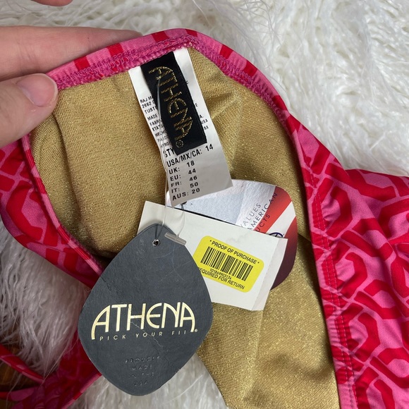 - NWT Athena swimsuit bottom size 14 style 69661 pink and red - Picture 4 of 6